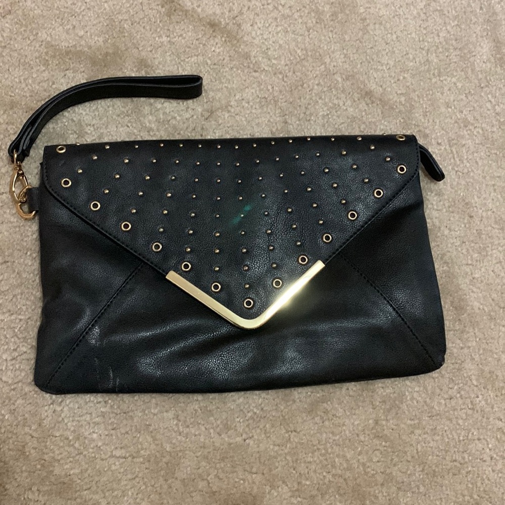 Aldo Faux Leather Clutch with Goldtone Hardware